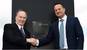 26 May 2019; Taoiseach Leo Varadkar with the Aga Khan during the official opening of the new stand and facilities at The Curragh Racecourse in Kildare. Photo by Barry Cregg/Sportsfile