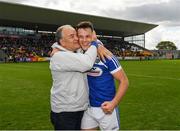 26 May 2019; John O'Loughlin of Laois is congratulated by his dad, Larry, after the GAA Football Senior Championship Quarter-Final match between Westmeath and Laois at Bord na Mona O’Connor Park in Tullamore, Offaly. Photo by Ray McManus/Sportsfile