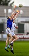 26 May 2019; Barry O'Farrell of Longford in action against Paddy Brophy of Kildare during the GAA Football Senior Championship Quarter-Final match between Longford and Kildare at Bord na Mona O’Connor Park in Tullamore, Offaly. Photo by Ray McManus/Sportsfile