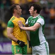 26 May 2019; Neil McGee of Donegal and Tom Clarke of Fermanagh in despute during the Ulster GAA Football Senior Championship Quarter-Final match between Fermanagh and Donegal at Brewster Park in Enniskillen, Fermanagh. Photo by Oliver McVeigh/Sportsfile