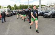 26 May 2019; Hugh McFadden leads the Donegal players back through the car park from their warm up before the Ulster GAA Football Senior Championship Quarter-Final match between Fermanagh and Donegal at Brewster Park in Enniskillen, Fermanagh. Photo by Oliver McVeigh/Sportsfile