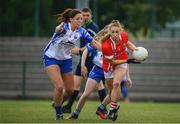 26 May 2019; Aishling Hutchings of Cork in action against Michelle Ryan of Waterford during the TG4 Munster Ladies Senior Football Championship Round 2 match between Cork and Waterford at Cork Institute of Technology in Cork. Photo by Eóin Noonan/Sportsfile