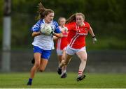 26 May 2019; Katie Murray of Waterford in action against Eimear Kiely of Cork during the TG4 Munster Ladies Senior Football Championship Round 2 match between Cork and Waterford at Cork Institute of Technology in Cork. Photo by Eóin Noonan/Sportsfile
