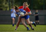 26 May 2019; Roisin Tobin of Waterford in action against Saoirse Noonan of Cork during the TG4 Munster Ladies Senior Football Championship Round 2 match between Cork and Waterford at Cork Institute of Technology in Cork. Photo by Eóin Noonan/Sportsfile