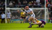 26 May 2019; Conor Whelan of Galway in action against Kevin Foley of Wexford during the Leinster GAA Hurling Senior Championship Round 3A match between Galway and Wexford at Pearse Stadium in Galway. Photo by Stephen McCarthy/Sportsfile