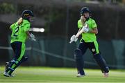 5 May 2019; Kim Garth, right, and Celeste Raack of Ireland during the T20 International between Ireland and West Indies at the YMCA Cricket Ground, Ballsbridge, Dublin.  Photo by Brendan Moran/Sportsfile