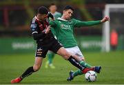 27 May 2019; Robbie McCourt of Bohemians in action against Shane Griffin of Cork City during the EA Sports Cup Quarter-Final match between Bohemians and Cork City at Dalymount Park in Dublin. Photo by Harry Murphy/Sportsfile