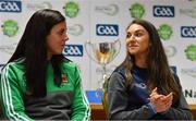 27 May 2019; Mayo ladies footballers Nóirín Moran, left, and Niamh Kelly at the John West Féile na Peil Regional Launch at Connacht Centre of Excellence, Co. Mayo. Photo by Piaras Ó Mídheach/Sportsfile