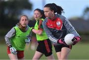 27 May 2019; Kate Doyle of Ballyhaunis, Co Mayo, right, during a ladies football blitz at the John West Féile na Peil Regional Launch at Connacht Centre of Excellence, Co. Mayo. Photo by Piaras Ó Mídheach/Sportsfile