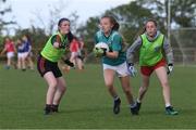 27 May 2019; Sarah McDonnell of Claremorris, Co Mayo, centre, during a ladies football blitz at the John West Féile na Peil Regional Launch at Connacht Centre of Excellence, Co. Mayo. Photo by Piaras Ó Mídheach/Sportsfile