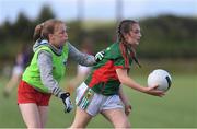 27 May 2019; Shauna Conroy of Claremorris, Co Mayo, right, during a ladies football blitz at the John West Féile na Peil Regional Launch at Connacht Centre of Excellence, Co. Mayo. Photo by Piaras Ó Mídheach/Sportsfile
