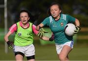 27 May 2019; Sarah McDonnell of Claremorris, Co Mayo, right, during a ladies football blitz at the John West Féile na Peil Regional Launch at Connacht Centre of Excellence, Co. Mayo. Photo by Piaras Ó Mídheach/Sportsfile