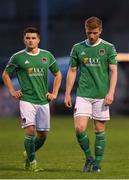 27 May 2019; Darragh Rainsford, right, and Daire O'Connor of Cork City look dejected following the EA Sports Cup Quarter-Final match between Bohemians and Cork City at Dalymount Park in Dublin. Photo by Harry Murphy/Sportsfile