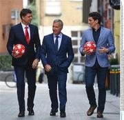 28 May 2019; Virgin Media pundits Niall Quinn, left, Graeme Souness, centre, and Keith Andrews pictured at Virgin Media Television’s launch to celebrate Finals Week with live coverage of the UEFA Europa League Final & the UEFA Champions League Final. Virgin Media Television is the home of European Football this week with live coverage of the UEFA Europa League Final on Wednesday 29th May from 6.30pm on both Virgin Media Two & Virgin Media Sport and the UEFA Champions League Final on Saturday 1st June from 6pm on Virgin Media One & Virgin Media Sport. Photo by Ramsey Cardy/Sportsfile