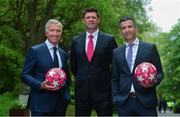 28 May 2019; Virgin Media pundits Graeme Souness, left, and Niall Quinn, centre, with presenter Tommy Martin pictured at Virgin Media Television’s launch to celebrate Finals Week with live coverage of the UEFA Europa League Final & the UEFA Champions League Final. Virgin Media Television is the home of European Football this week with live coverage of the UEFA Europa League Final on Wednesday 29th May from 6.30pm on both Virgin Media Two & Virgin Media Sport and the UEFA Champions League Final on Saturday 1st June from 6pm on Virgin Media One & Virgin Media Sport. Photo by Ramsey Cardy/Sportsfile