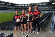 28 May 2019; In attendence at today’s sponsorship launch between Cuala and Amgen at Croke Park in Dublin is Cuala's county ladies football and camogie players, from left, Sinead Wylde, Hannah O'Dea, Jennifer Dunne and Roisin O'Grady which is the first ever GAA club sponsorship to include education and employment incentives. Photo by Harry Murphy/Sportsfile