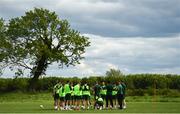 28 May 2019; Republic of Ireland manager Stephen Kenny speaking to his players during a Republic of Ireland U21's training session at Johnstown House Hotel in Enfield, Co Meath. Photo by Eóin Noonan/Sportsfile