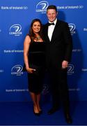 28 May 2019; On arrival at the Leinster Rugby Champions of 2009 Gala Dinner, proudly supported by Bank of Ireland, is Malcolm and Steph O'Kelly. The Gala Dinner was held in celebration of Leinster Rugby’s first ever Heineken Cup triumph in 2009 when they beat Leicester Tigers 16-19 in the Final in Murrayfield. The squad and coaches from 2009, were celebrated at a Gala Dinner at the RDS, proudly supported by Bank of Ireland and in association with Diageo, InterContinental Dublin and Off The Ball.com. Photo by Ramsey Cardy/Sportsfile