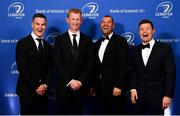 28 May 2019; On arrival at the Leinster Rugby Champions of 2009 Gala Dinner, proudly supported by Bank of Ireland, is Jonathan Sexton, 2009 captain and current head coach Leo Cullen, 2009 head coach Michael Cheika and Brian O'Driscoll. The Gala Dinner was held in celebration of Leinster Rugby’s first ever Heineken Cup triumph in 2009 when they beat Leicester Tigers 16-19 in the Final in Murrayfield. The squad and coaches from 2009, were celebrated at a Gala Dinner at the RDS, proudly supported by Bank of Ireland and in association with Diageo, InterContinental Dublin and Off The Ball.com. Photo by Ramsey Cardy/Sportsfile