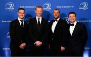 28 May 2019; On arrival at the Leinster Rugby Champions of 2009 Gala Dinner, proudly supported by Bank of Ireland, is Jonathan Sexton, 2009 captain and current head coach Leo Cullen, 2009 head coach Michael Cheika and Brian O'Driscoll. The Gala Dinner was held in celebration of Leinster Rugby’s first ever Heineken Cup triumph in 2009 when they beat Leicester Tigers 16-19 in the Final in Murrayfield. The squad and coaches from 2009, were celebrated at a Gala Dinner at the RDS, proudly supported by Bank of Ireland and in association with Diageo, InterContinental Dublin and Off The Ball.com. Photo by Ramsey Cardy/Sportsfile