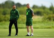 28 May 2019; Republic of Ireland manager Stephen Kenny, right with assistant Jim Crawford during a Republic of Ireland U21's training session at Johnstown House Hotel in Enfield, Co Meath. Photo by Eóin Noonan/Sportsfile