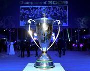 28 May 2019; The Heineken Cup during the Leinster Rugby Champions of 2009 Gala Dinner, proudly supported by Bank of Ireland. The Gala Dinner was held in celebration of Leinster Rugby’s first ever Heineken Cup triumph in 2009 when they beat Leicester Tigers 16-19 in the Final in Murrayfield. The squad and coaches from 2009, were celebrated at a Gala Dinner at the RDS, proudly supported by Bank of Ireland and in association with Diageo, InterContinental Dublin and Off The Ball.com. Photo by Ramsey Cardy/Sportsfile