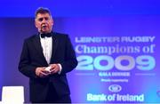 28 May 2019; Leinster Rugby CEO Mick Dawson during the Leinster Rugby Champions of 2009 Gala Dinner, proudly supported by Bank of Ireland. The Gala Dinner was held in celebration of Leinster Rugby’s first ever Heineken Cup triumph in 2009 when they beat Leicester Tigers 16-19 in the Final in Murrayfield. The squad and coaches from 2009, were celebrated at a Gala Dinner at the RDS, proudly supported by Bank of Ireland and in association with Diageo, InterContinental Dublin and Off The Ball.com. Photo by Ramsey Cardy/Sportsfile
