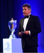 28 May 2019; Leinster Rugby CEO Mick Dawson during the Leinster Rugby Champions of 2009 Gala Dinner, proudly supported by Bank of Ireland. The Gala Dinner was held in celebration of Leinster Rugby’s first ever Heineken Cup triumph in 2009 when they beat Leicester Tigers 16-19 in the Final in Murrayfield. The squad and coaches from 2009, were celebrated at a Gala Dinner at the RDS, proudly supported by Bank of Ireland and in association with Diageo, InterContinental Dublin and Off The Ball.com. Photo by Ramsey Cardy/Sportsfile