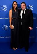 28 May 2019; Melanie Vincent D'Almeida and Ronan McCormack during the Leinster Rugby Champions of 2009 Gala Dinner, proudly supported by Bank of Ireland. The Gala Dinner was held in celebration of Leinster Rugby’s first ever Heineken Cup triumph in 2009 when they beat Leicester Tigers 16-19 in the Final in Murrayfield. The squad and coaches from 2009, were celebrated at a Gala Dinner at the RDS, proudly supported by Bank of Ireland and in association with Diageo, InterContinental Dublin and Off The Ball.com. Photo by Ramsey Cardy/Sportsfile