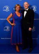 28 May 2019; On arrival at the Leinster Rugby Champions of 2009 Gala Dinner, proudly supported by Bank of Ireland, is Jim McShane and Una Griffin. The Gala Dinner was held in celebration of Leinster Rugby’s first ever Heineken Cup triumph in 2009 when they beat Leicester Tigers 16-19 in the Final in Murrayfield. The squad and coaches from 2009, were celebrated at a Gala Dinner at the RDS, proudly supported by Bank of Ireland and in association with Diageo, InterContinental Dublin and Off The Ball.com. Photo by Ramsey Cardy/Sportsfile