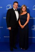 28 May 2019; Leinster scrum coach John Fogarty and wife Sinead during the Leinster Rugby Champions of 2009 Gala Dinner, proudly supported by Bank of Ireland. The Gala Dinner was held in celebration of Leinster Rugby’s first ever Heineken Cup triumph in 2009 when they beat Leicester Tigers 16-19 in the Final in Murrayfield. The squad and coaches from 2009, were celebrated at a Gala Dinner at the RDS, proudly supported by Bank of Ireland and in association with Diageo, InterContinental Dublin and Off The Ball.com. Photo by Ramsey Cardy/Sportsfile