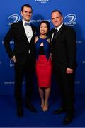 28 May 2019; Leinster digital media manager Conor Sharkey, Eunice Lau and Leinster Communications Manager Marcus Ó Buachalla during the Leinster Rugby Champions of 2009 Gala Dinner, proudly supported by Bank of Ireland. The Gala Dinner was held in celebration of Leinster Rugby’s first ever Heineken Cup triumph in 2009 when they beat Leicester Tigers 16-19 in the Final in Murrayfield. The squad and coaches from 2009, were celebrated at a Gala Dinner at the RDS, proudly supported by Bank of Ireland and in association with Diageo, InterContinental Dublin and Off The Ball.com. Photo by Ramsey Cardy/Sportsfile