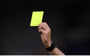 24 May 2019; A detailed view of a yellow card during the SSE Airtricity League Premier Division match between Shamrock Rovers and Cork City at Tallaght Stadium in Dublin. Photo by Stephen McCarthy/Sportsfile
