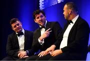28 May 2019; Brian O'Driscoll, left, Shane Horgan, centre, and Michael Cheika during the Leinster Rugby Champions of 2009 Gala Dinner, proudly supported by Bank of Ireland. The Gala Dinner was held in celebration of Leinster Rugby’s first ever Heineken Cup triumph in 2009 when they beat Leicester Tigers 16-19 in the Final in Murrayfield. The squad and coaches from 2009, were celebrated at a Gala Dinner at the RDS, proudly supported by Bank of Ireland and in association with Diageo, InterContinental Dublin and Off The Ball.com. Photo by Ramsey Cardy/Sportsfile