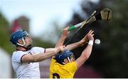 26 May 2019; Kevin Foley of Wexford and Conor Cooney of Galway during the Leinster GAA Hurling Senior Championship Round 3A match between Galway and Wexford at Pearse Stadium in Galway. Photo by Stephen McCarthy/Sportsfile