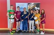 29 May 2019; In attendance at the GPA WGPA NUIG Scholarship Launch are, from left, Mayo footballer James McCormack, Galway hurler Jack Coyne, Damian Curley, NUIG Development Officer, Molly Dunne, NUIG Sports Officer, Leitrim ladies footballer Bronagh O'Rourke, and Galway camogie player Tara Kenny at Galway-Mayo Institute of Technology in Galway. Photo by Piaras Ó Mídheach/Sportsfile