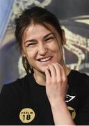 29 May 2019; Katie Taylor during a press conference at Madison Square Garden ahead of her IBO, WBA, WBC & WBO unification bout with Delfine Persoon in New York, USA. Photo by Stephen McCarthy/Sportsfile
