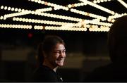 29 May 2019; Katie Taylor during a press conference at Madison Square Garden ahead of her IBO, WBA, WBC & WBO Female Lightweight World Championships unification bout with Delfine Persoon in New York, USA. Photo by Stephen McCarthy/Sportsfile
