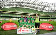 29 May 2019; The SPAR FAI Primary School 5s National Finals took place in AVIVA Stadium on Wednesday, May 29, where former Republic of Ireland International Keith Andrews and current Republic of Ireland women's footballer, Megan Campbell were in attendance supporting as girls and boys from 13 counties battled it out for national honours. The 2019 SPAR FAI Primary School 5s Programme was the biggest yet with a record 37,448 participants from 1,696 schools taking part in county, regional and provincial blitzes nationwide. Pictured is the  Cregmore NS team from Claregalway, Co. Galway at the Aviva Stadium in Dublin. Photo by Harry Murphy/Sportsfile
