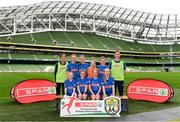 29 May 2019; The SPAR FAI Primary School 5s National Finals took place in AVIVA Stadium on Wednesday, May 29, where former Republic of Ireland International Keith Andrews and current Republic of Ireland women's footballer, Megan Campbell were in attendance supporting as girls and boys from 13 counties battled it out for national honours. The 2019 SPAR FAI Primary School 5s Programme was the biggest yet with a record 37,448 participants from 1,696 schools taking part in county, regional and provincial blitzes nationwide. Pictured is the  Mucklagh NS team from Offaly at the Aviva Stadium in Dublin.   Photo by Harry Murphy/Sportsfile