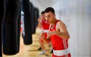 30 May 2019; Team Ireland boxer Michael Nevin prepares for competition at the European Games in Minsk at the Sport Ireland Institute in Abbotstown, Dublin. Photo by David Fitzgerald/Sportsfile