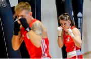 30 May 2019; Team Ireland boxers Michaela Walsh, right, and Kurt Walker prepare for competition at the European Games in Minsk at the Sport Ireland Institute in Abbotstown, Dublin. Photo by Ramsey Cardy/Sportsfile