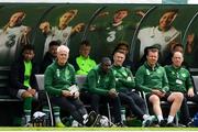 30 May 2019; Republic of Ireland manager Mick McCarthy and backroom staff look on during the Friendly match between Republic of Ireland and Republic of Ireland U21's at the FAI National Training Centre in Dublin. Photo by Harry Murphy/Sportsfile