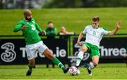 30 May 2019; David McGoldrick of Republic of Ireland  in action against Jayson Molumby of Republic of Ireland U21's during the Friendly match between Republic of Ireland and Republic of Ireland U21's at the FAI National Training Centre in Dublin. Photo by Harry Murphy/Sportsfile