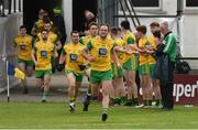 26 May 2019; Michael Murphy of Donegal leads his team out before the Ulster GAA Football Senior Championship Quarter-Final match between Fermanagh and Donegal at Brewster Park in Enniskillen, Fermanagh. Photo by Oliver McVeigh/Sportsfile