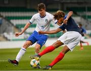 16 May 2019; Georginio Rutter of France and Lorenzo Moretti of Italy during the 2019 UEFA European Under-17 Championships semi-final match between France and Italy at Tallaght Stadium in Dublin. Photo by Stephen McCarthy/Sportsfile