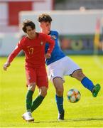 13 May 2019; Matteo Ruggeri of Italy and Henrique Pereira of Portugal during the 2019 UEFA European Under-17 Championships quarter-final match between Italy and Portugal at Tolka Park in Dublin. Photo by Stephen McCarthy/Sportsfile