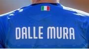 13 May 2019; A detailed view of the jersey worn by Christian Dalle Mura of Italy during the 2019 UEFA European Under-17 Championships quarter-final match between Italy and Portugal at Tolka Park in Dublin. Photo by Stephen McCarthy/Sportsfile