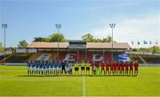 13 May 2019; Team and officials line up prior to the 2019 UEFA European Under-17 Championships quarter-final match between Italy and Portugal at Tolka Park in Dublin. Photo by Stephen McCarthy/Sportsfile