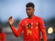 9 May 2019; Jérémy Landu of Belgium following the 2019 UEFA European Under-17 Championships Group A match between Belgium and Republic of Ireland at Tallaght Stadium in Dublin. Photo by Stephen McCarthy/Sportsfile